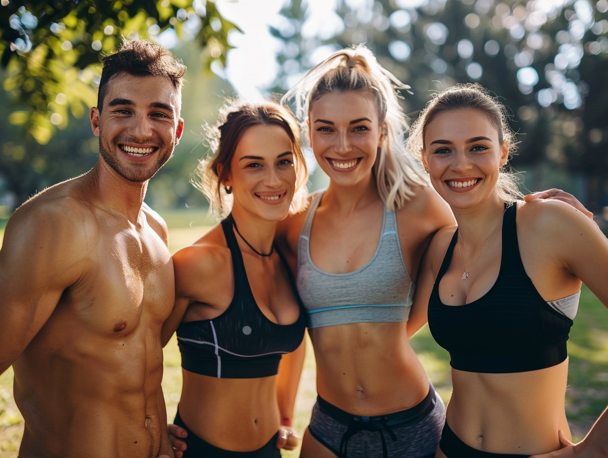 Активні люди під час фітнес-тренувань